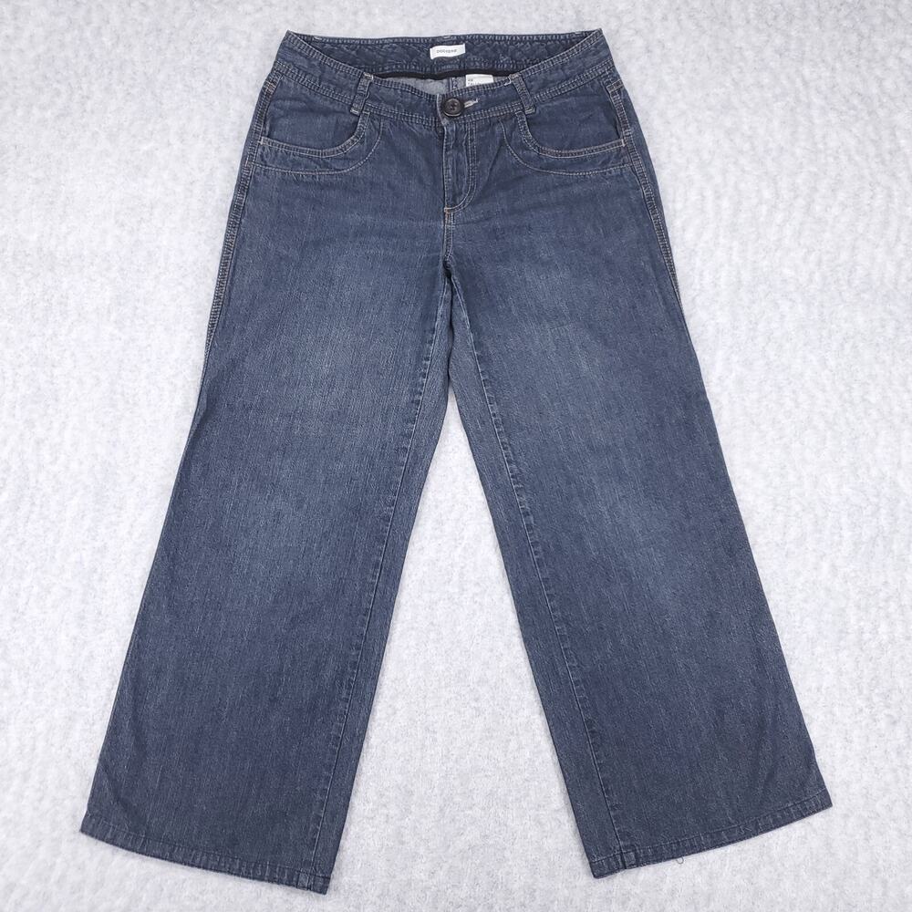 Dockers Talle Jeans Wmns 4M Blue Dark Wide Leg Flap Pockets Streetwear Casual
